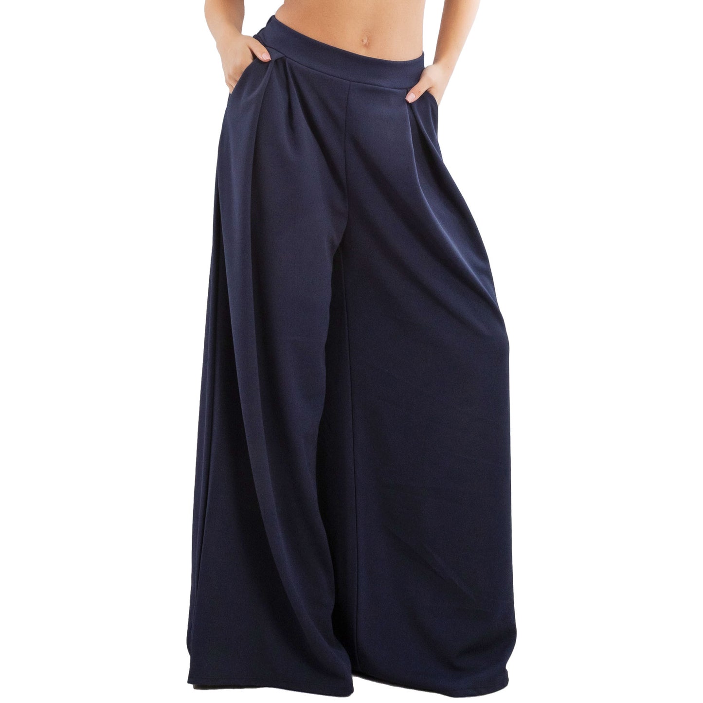 toocool pantaloni donna palazzo pinces eleganti ampi larghi con tasche toocool ms 6934 nero sl