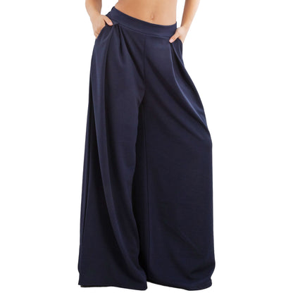 toocool pantaloni donna palazzo pinces eleganti ampi larghi con tasche toocool ms 6934 nero sl