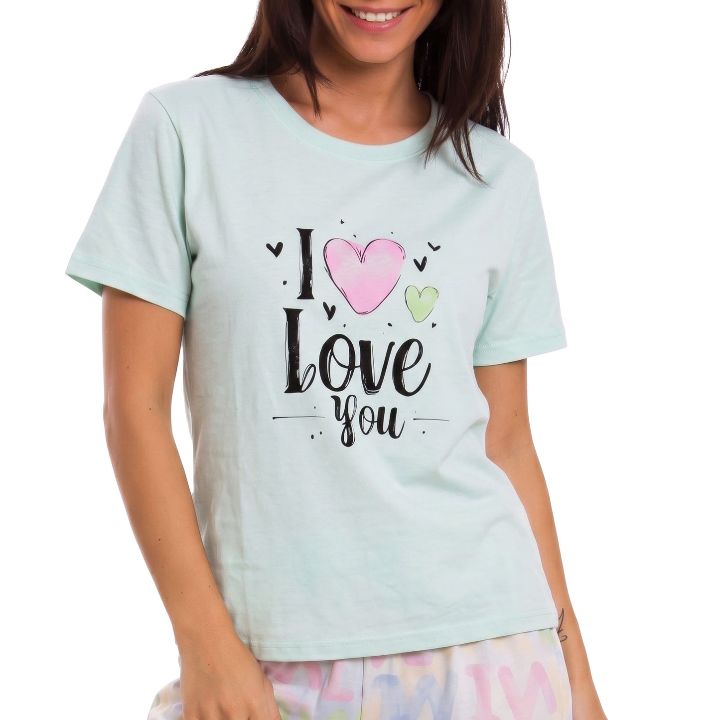 toocool pigiama donna estivo maniche corte completo t shirt e pantaloncini in cotone toocool m446 rosa m