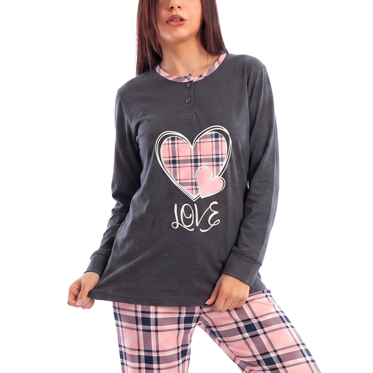 toocool pigiama felpato da donna caldo invernale scozzese toocool q1036 blu s