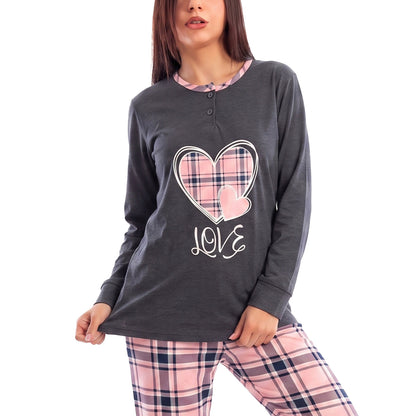 toocool pigiama felpato da donna caldo invernale scozzese toocool q1036 blu s