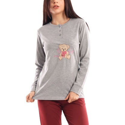 toocool pigiama felpato donna invernale caldo homewear orsetto toocool it 6814 blu s
