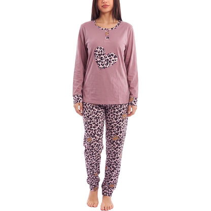 toocool pigiama felpato donna invernale stampa animalier cuore toocool q1060 nero xl