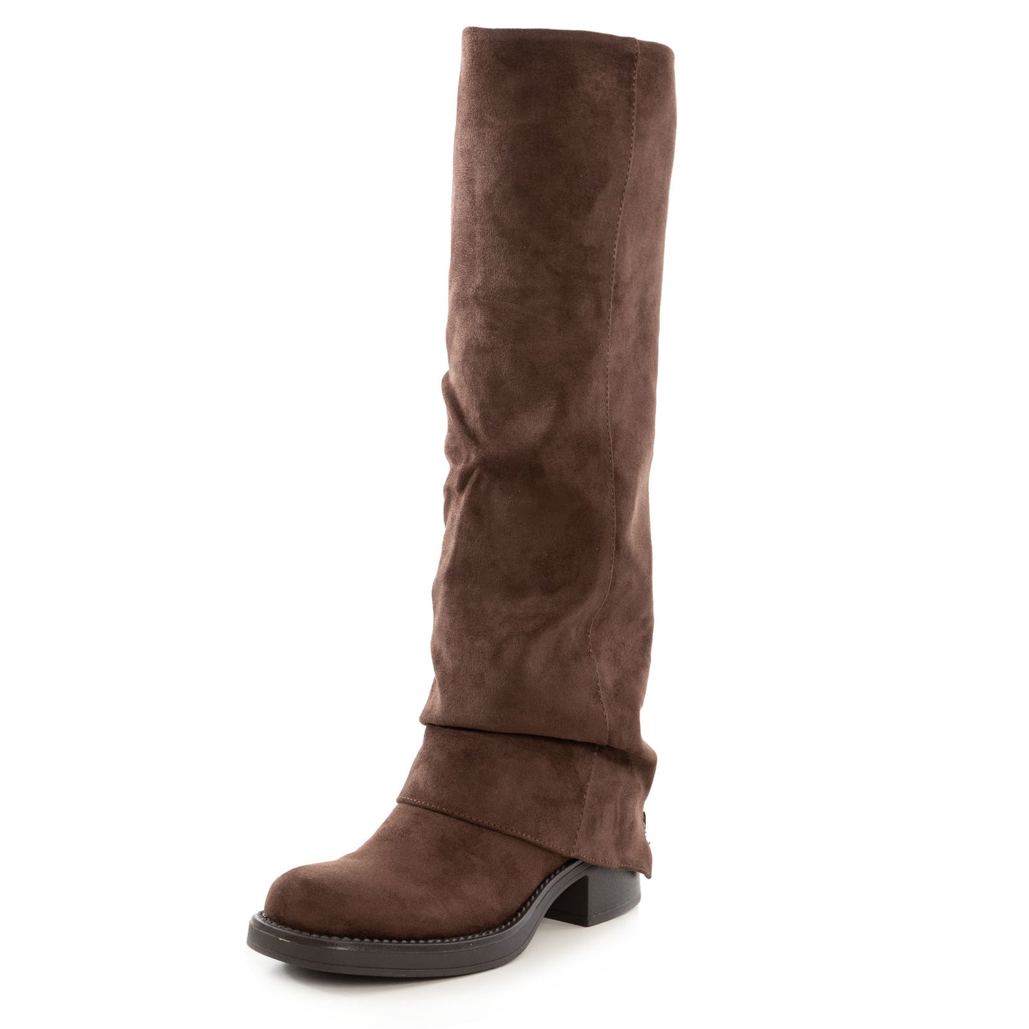 toocool stivali donna ghetta gambale ampio cerniere casual invernali scarpe tacco basso toocool ga037 marrone 39