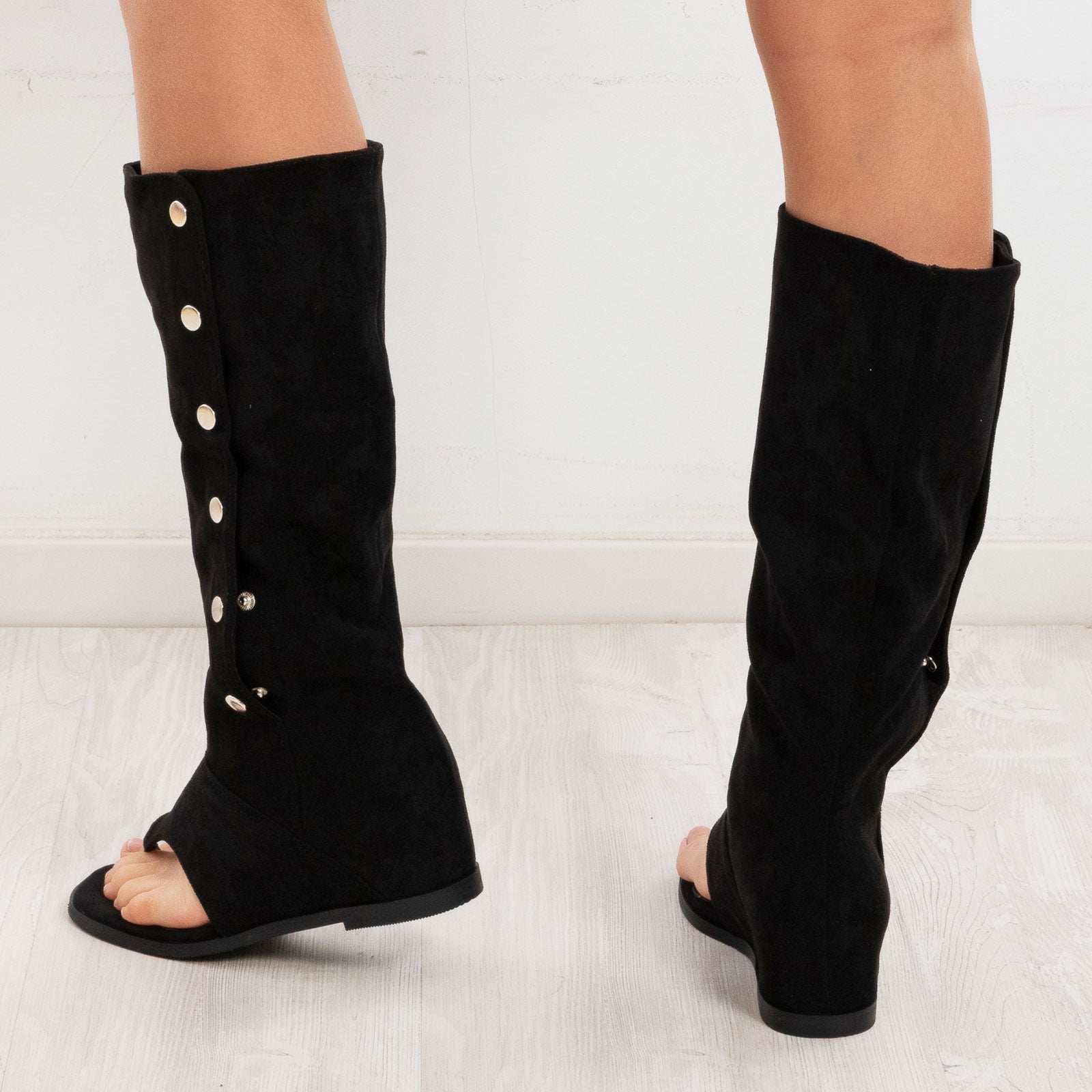 toocool stivali gladiatore donna scamosciati infradito tacco interno wz688 151