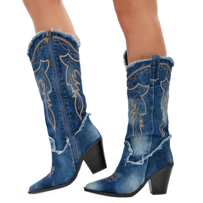 immagine-8-toocool-stivali-texani-a-punta-jeans-denim-x8345