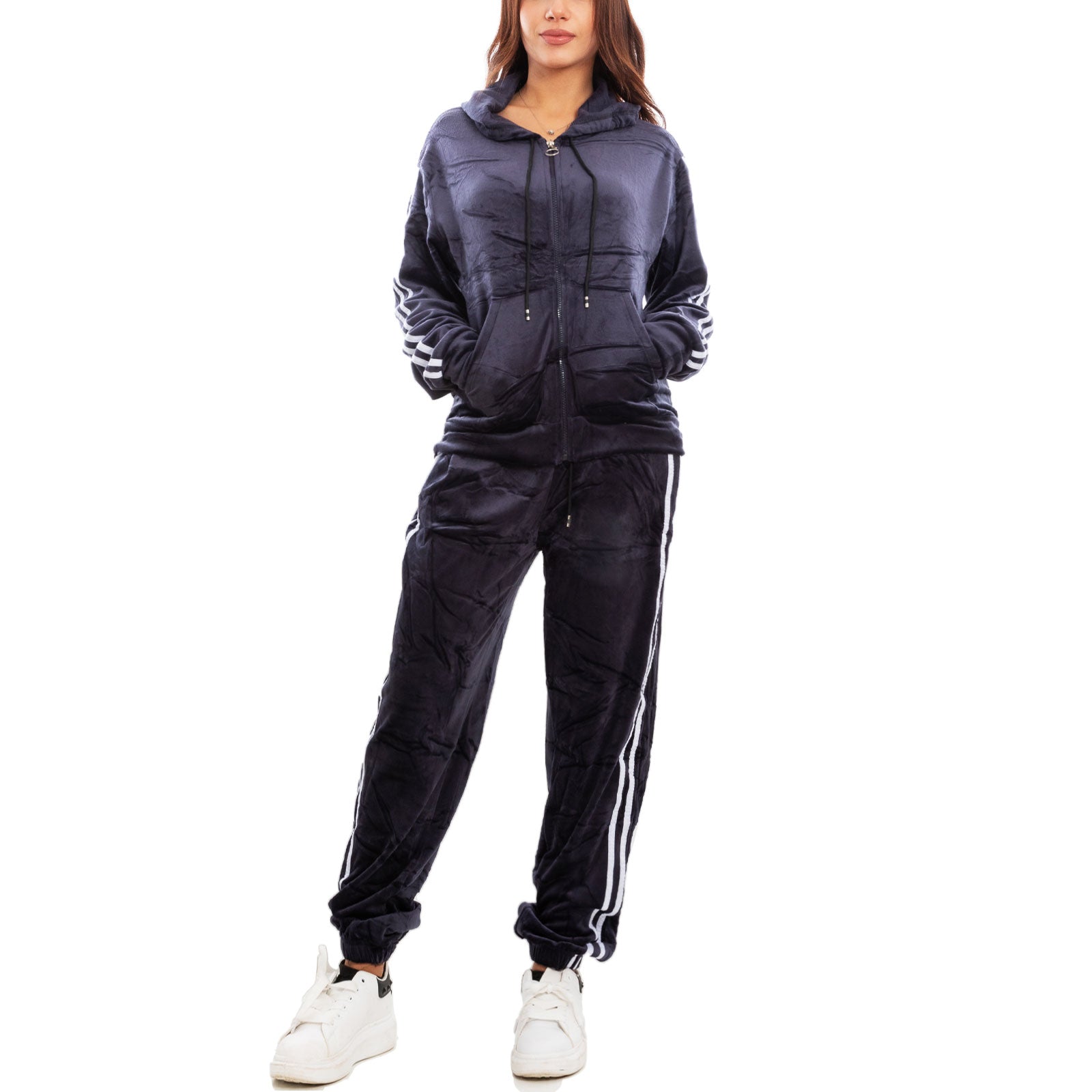 immagine-8-toocool-tuta-sportiva-donna-velour-velluto-ciniglia-cappuccio-be-8502