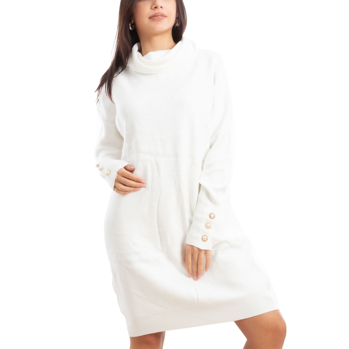 toocool vestito donna miniabito collo alto maglia tricot maximaglione toocool mtc13293 nero sl