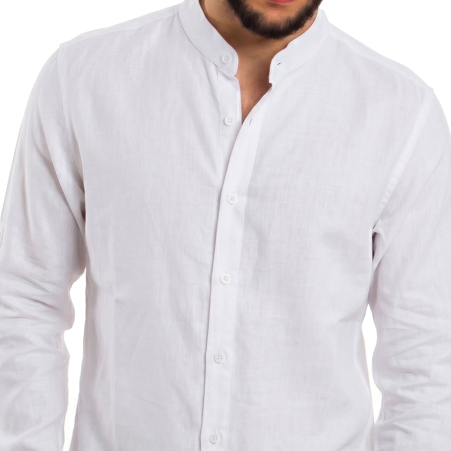 toocool camicia uomo misto lino maniche lunghe bottone regolabile collo alla coreana toocool z 909 nero s