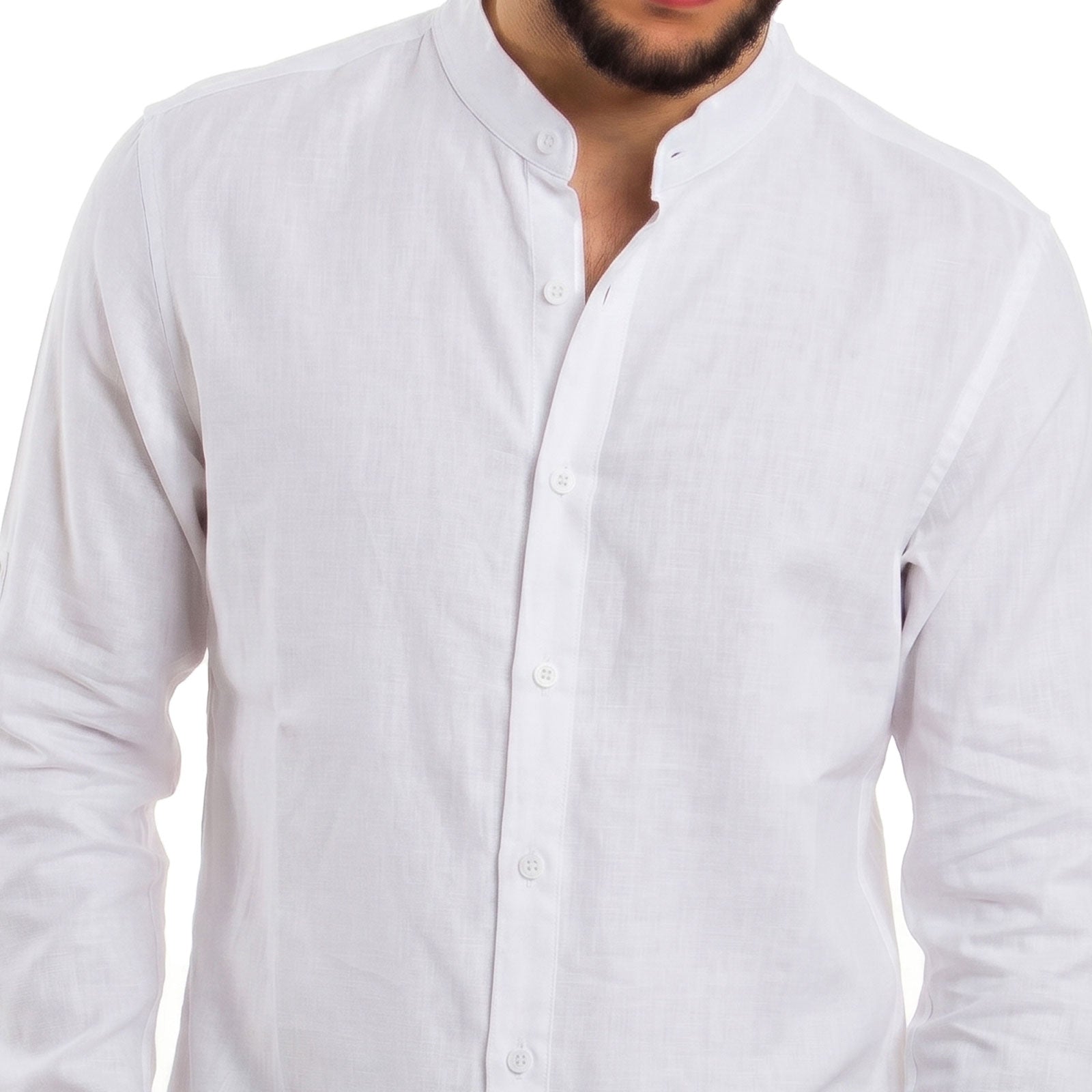 toocool camicia uomo misto lino maniche lunghe bottone regolabile collo alla coreana toocool z 909 nero s