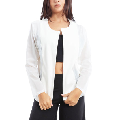 toocool giacca pelle sintetica donna velata elegante g987