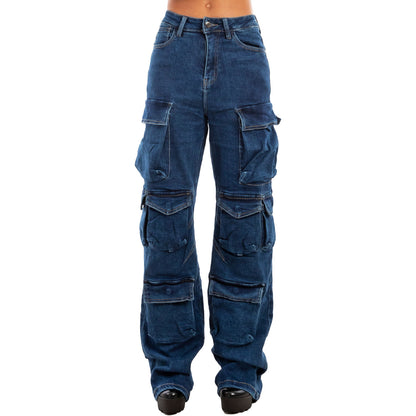 immagine-9-toocool-jeans-vita-alta-cargo-larghi-denim-casual-f80