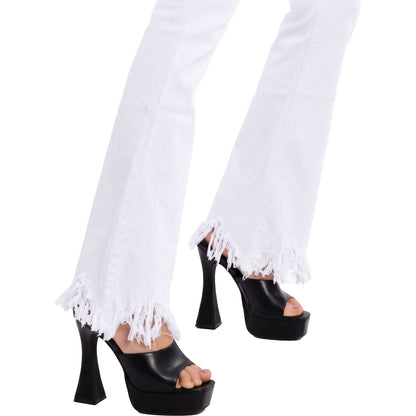 toocool jeans zampa donna vita alta pantaloni flare elasticizzati l3669
