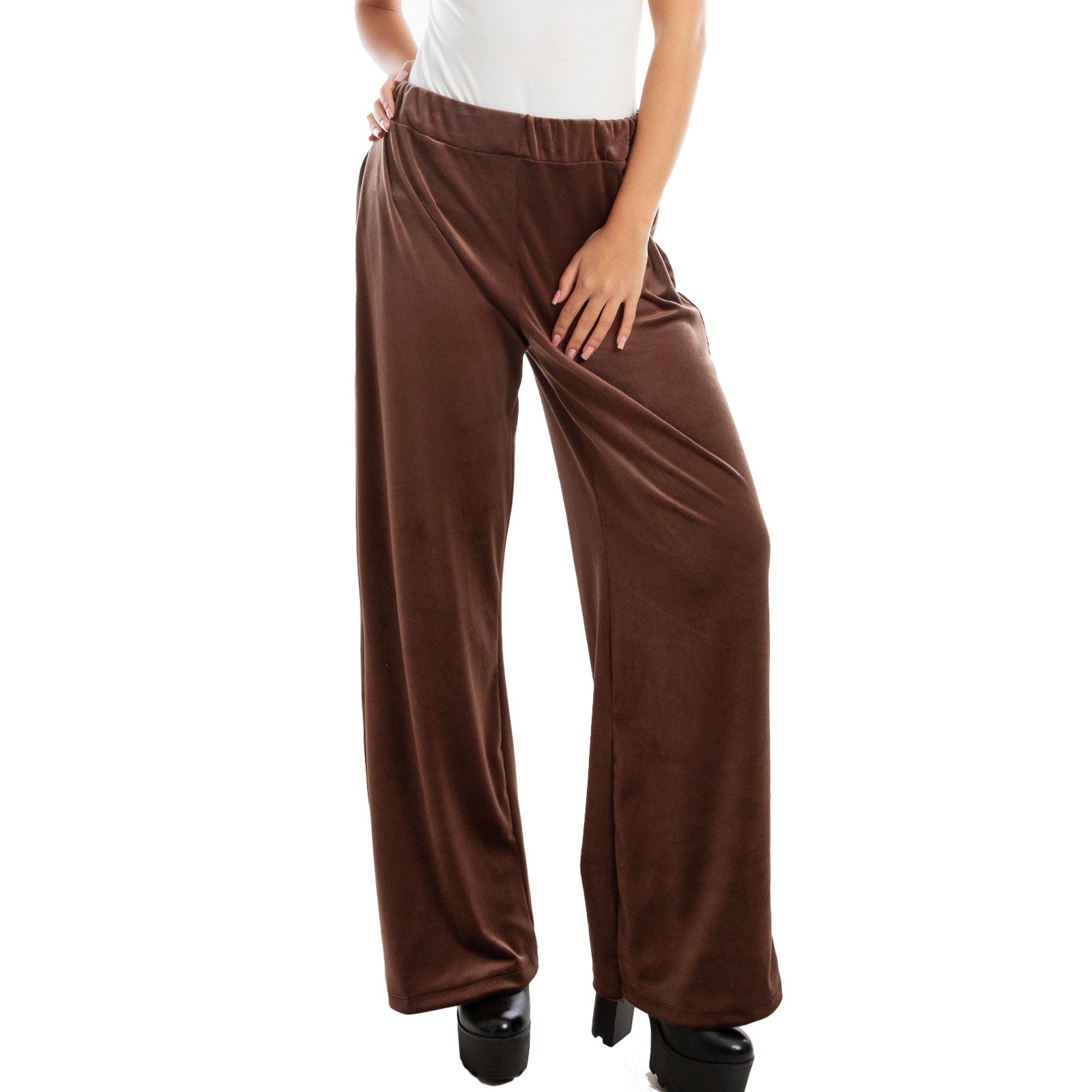 toocool pantaloni donna palazzo ciniglia velluto vi 5250