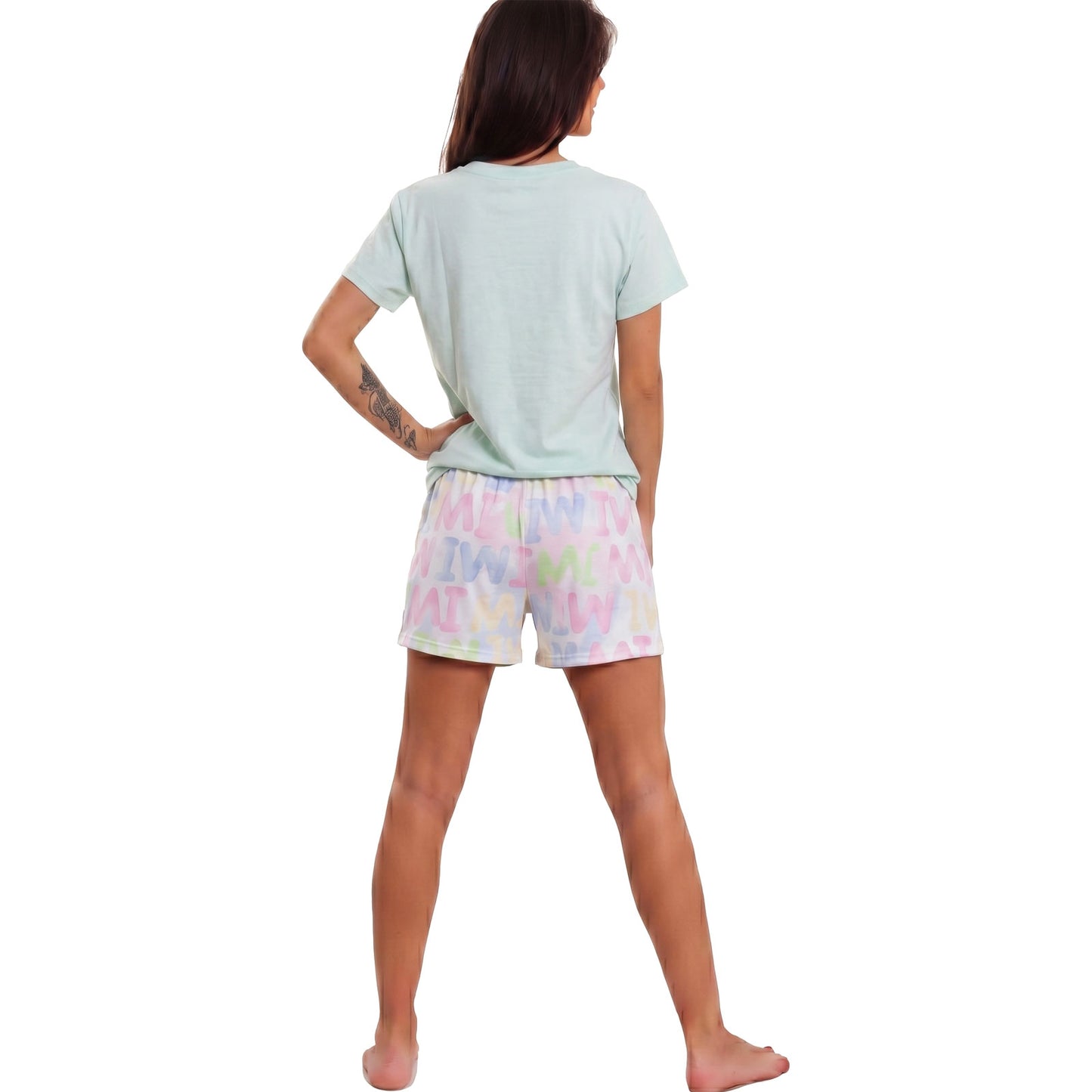 toocool pigiama donna estivo maniche corte completo t shirt e pantaloncini in cotone toocool m446 rosa m