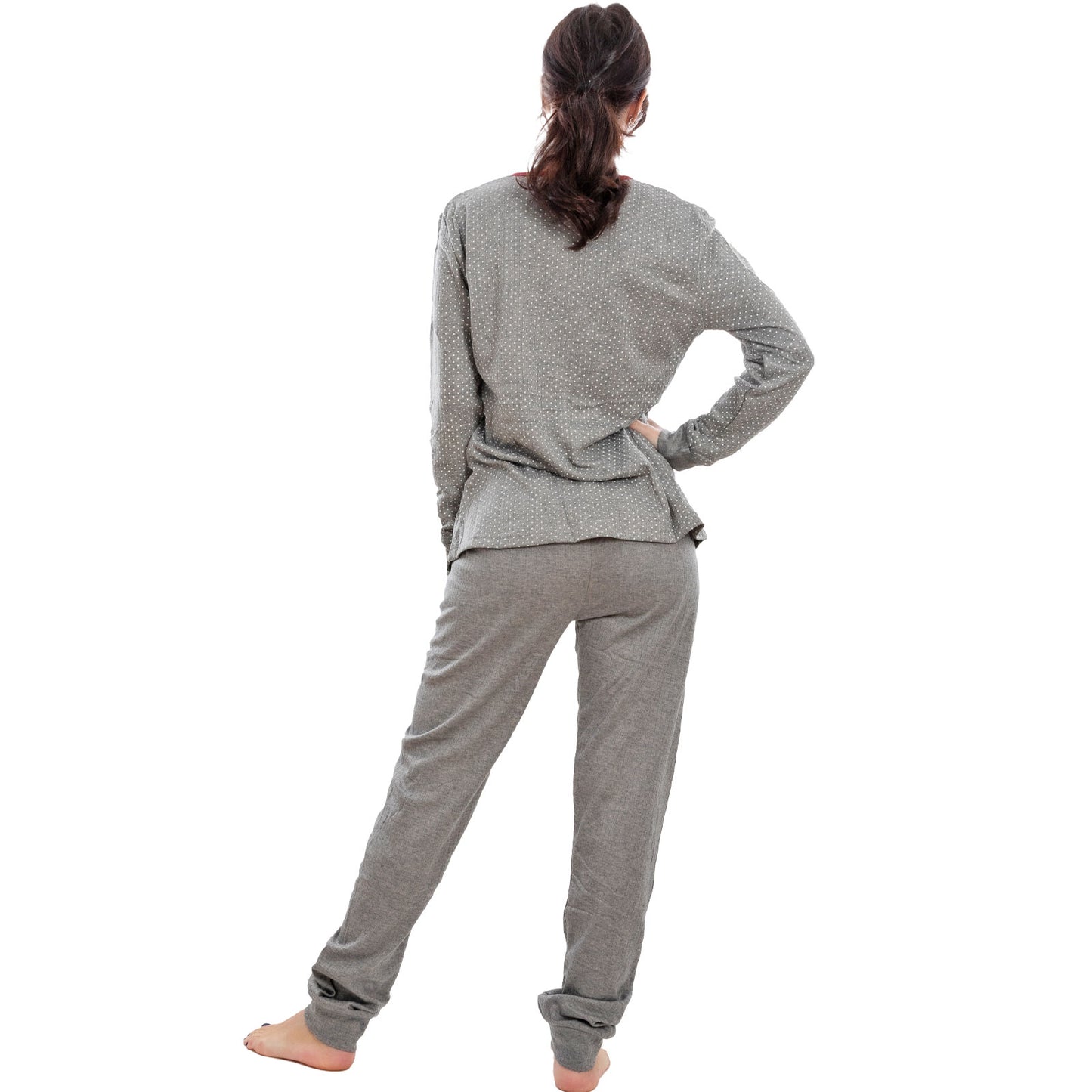 toocool pigiama donna felpato pois cuori maniche lunghe pantaloni completo 2 pezzi toocool s 8043 blu xxl