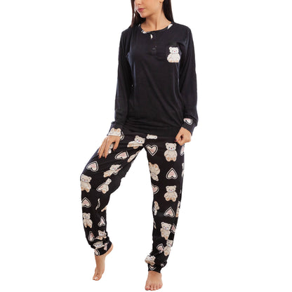 toocool pigiama donna leggero morbido orsetti maniche lunghe pantaloni completo 2 pezzi toocool k 687 rosso s