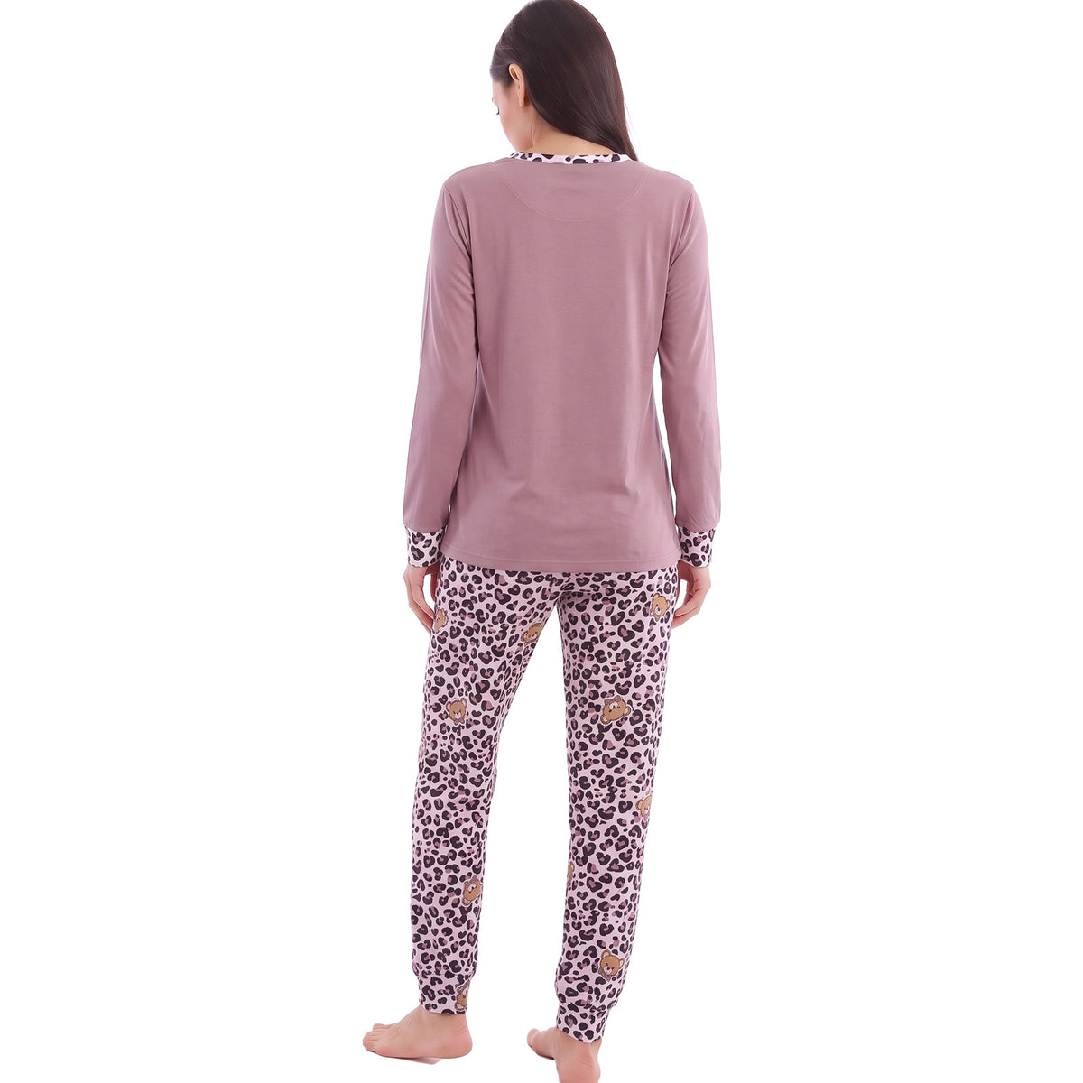 toocool pigiama felpato donna invernale stampa animalier cuore toocool q1060 nero xl