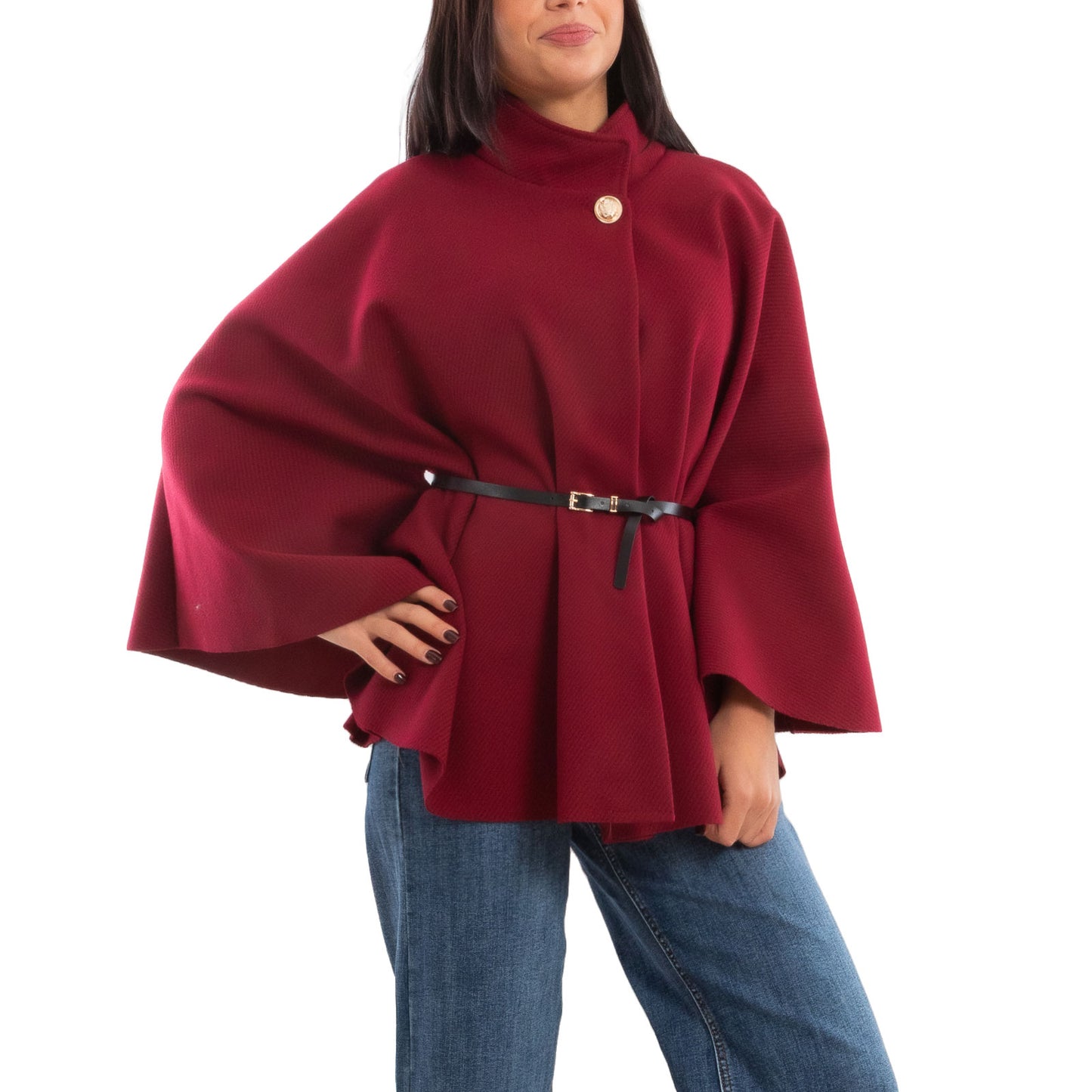 toocool poncho elegante da donna con cintura regolabile in vita mantella morbida vi 5192