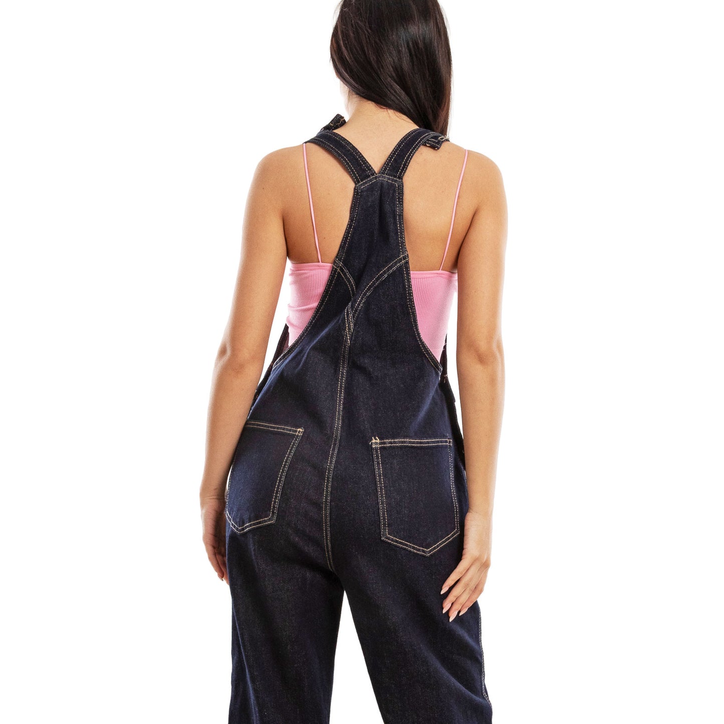 toocool salopette jeans donna palazzo tuta intera denim wide leg bretelle regolabili multitasche casual streetwear toocool vi 6633 blu chiaro s