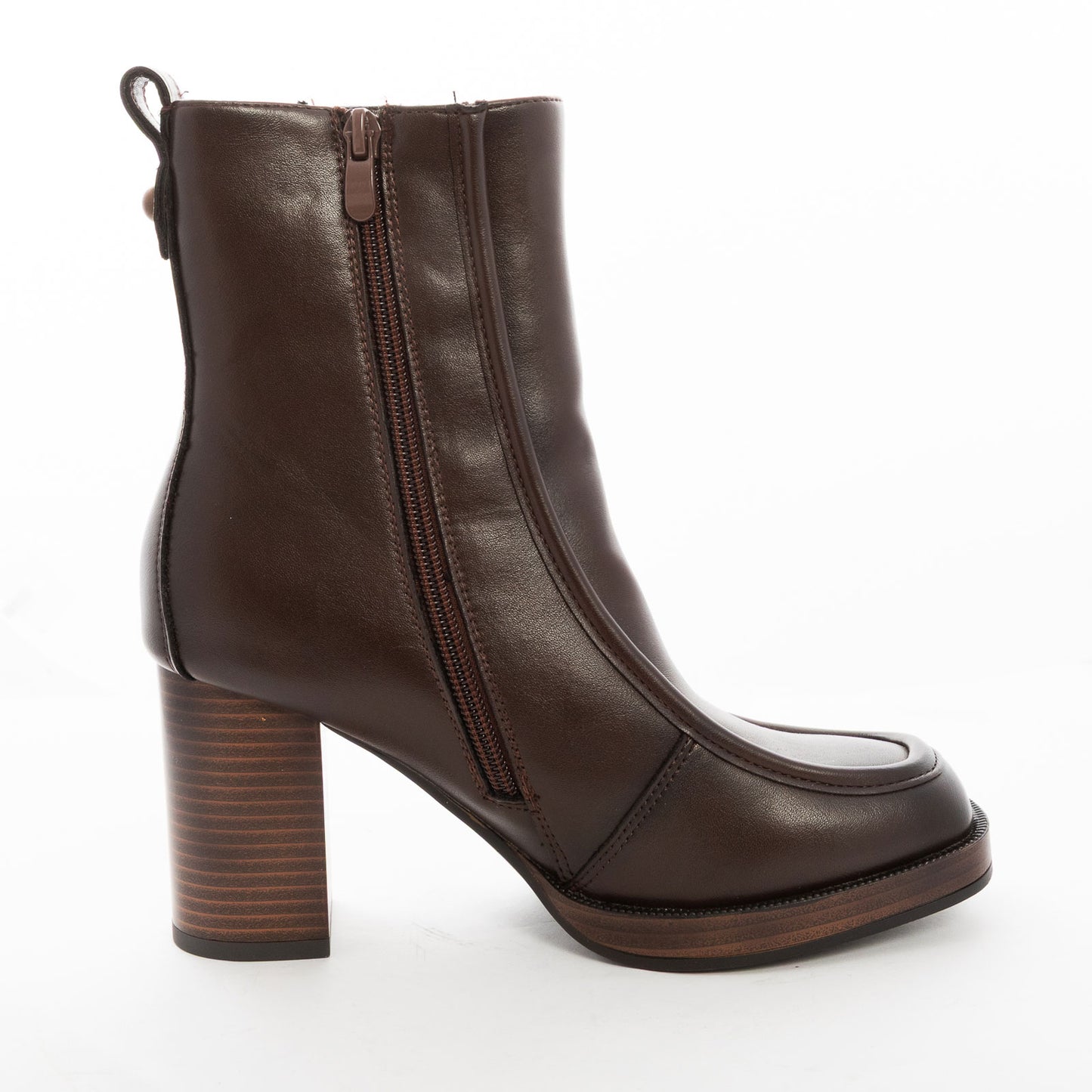 toocool stivaletti donna tacco largo tronchetti eleganti similpelle cerniera laterale punta arrotondata scarpe eleganti toocool gr 6665 nero 36