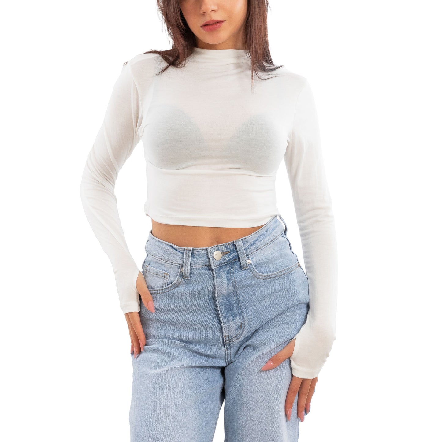 toocool top donna crop corto maniche lunghe foro per pollice blusa toocool vi 5317 nero sm