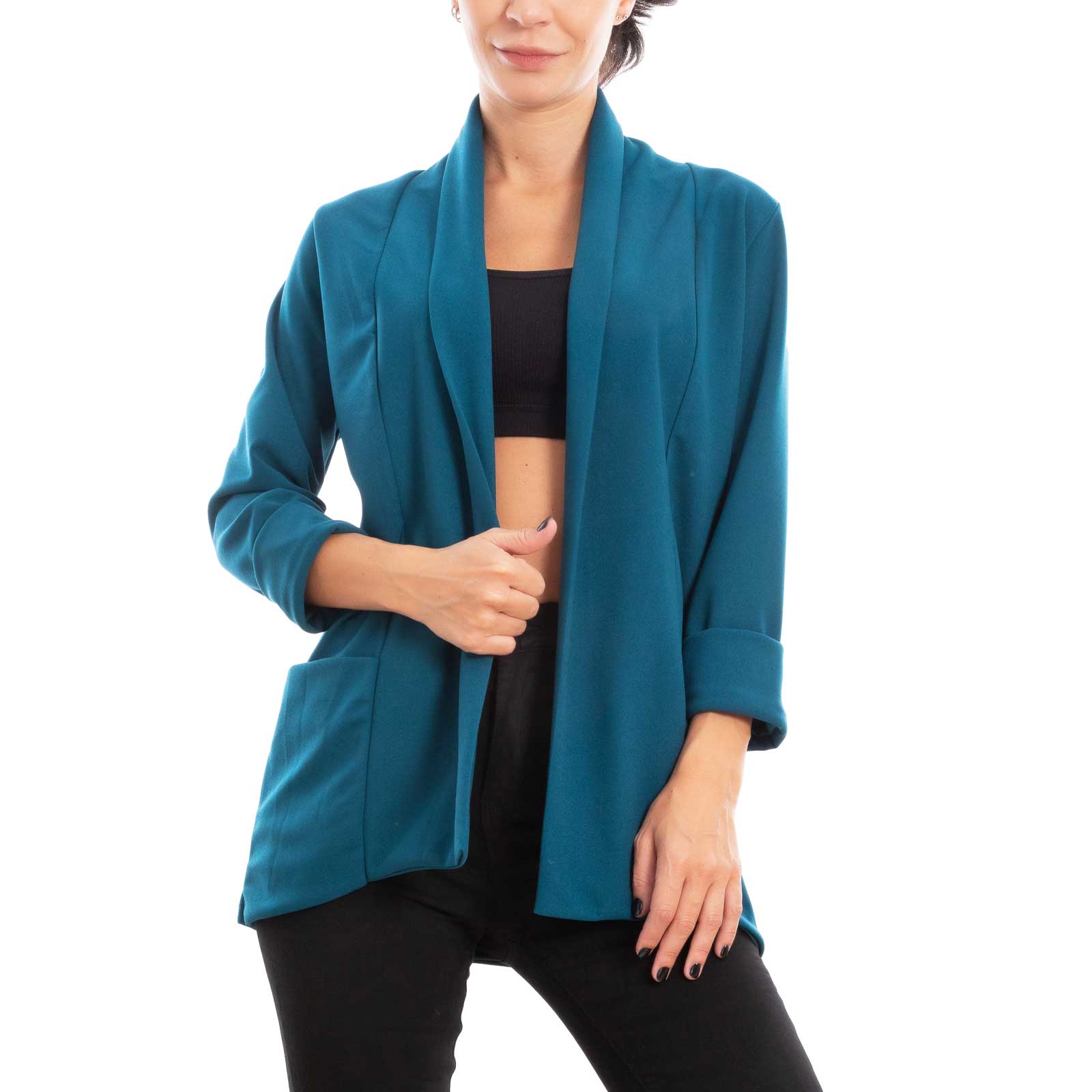 Tailleur Donna 2 Pezzi - Giacca Blazer E Pantaloni Slim Fit Per Ufficio, Cerimonia O Casual - Foto 5