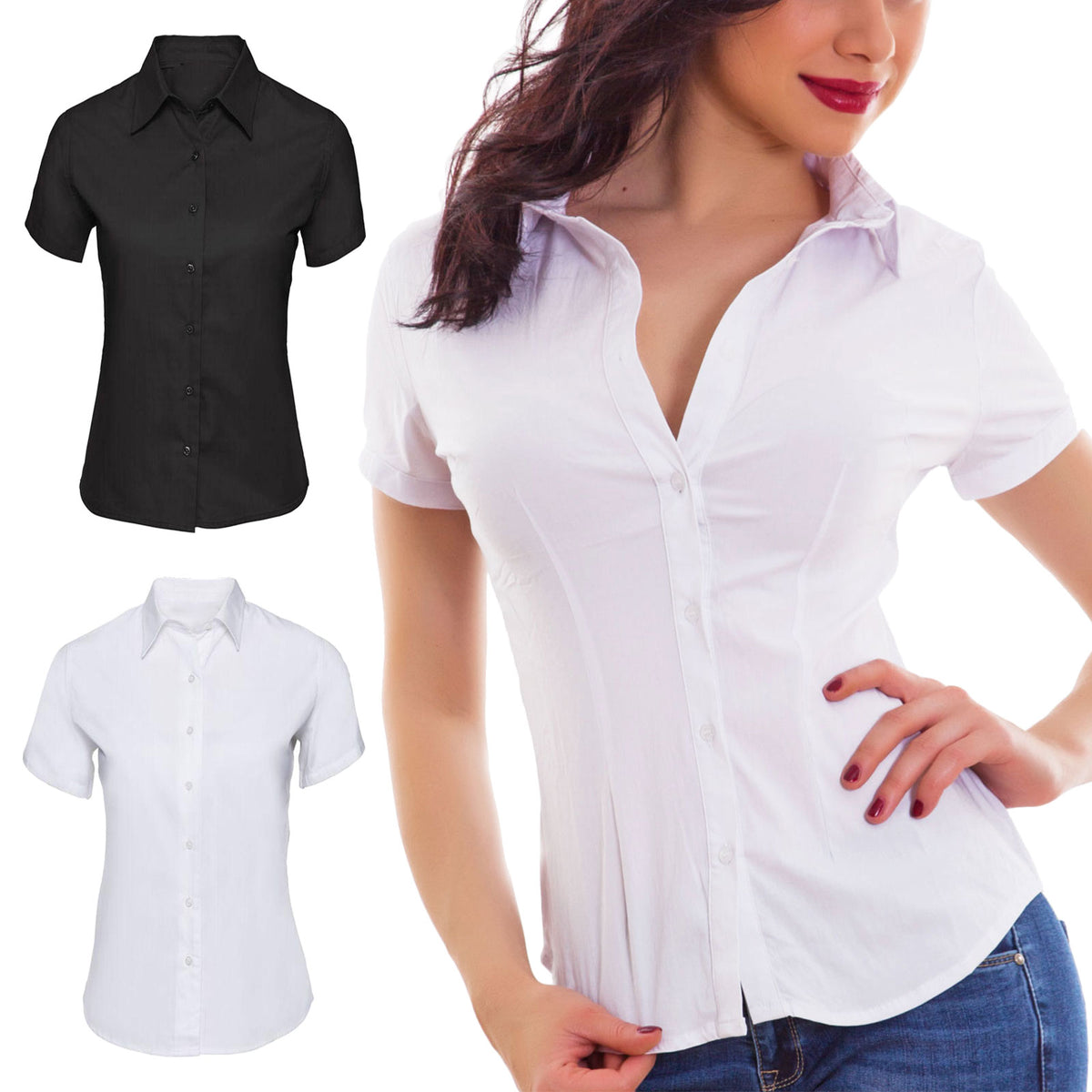 Camicia donna online maniche corte