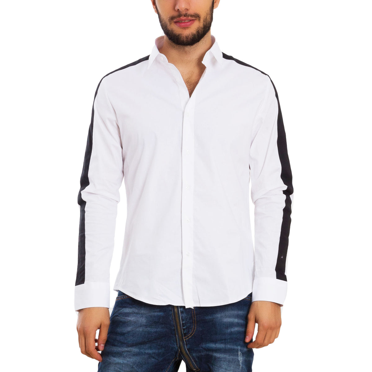 Camicia bicolore clearance uomo