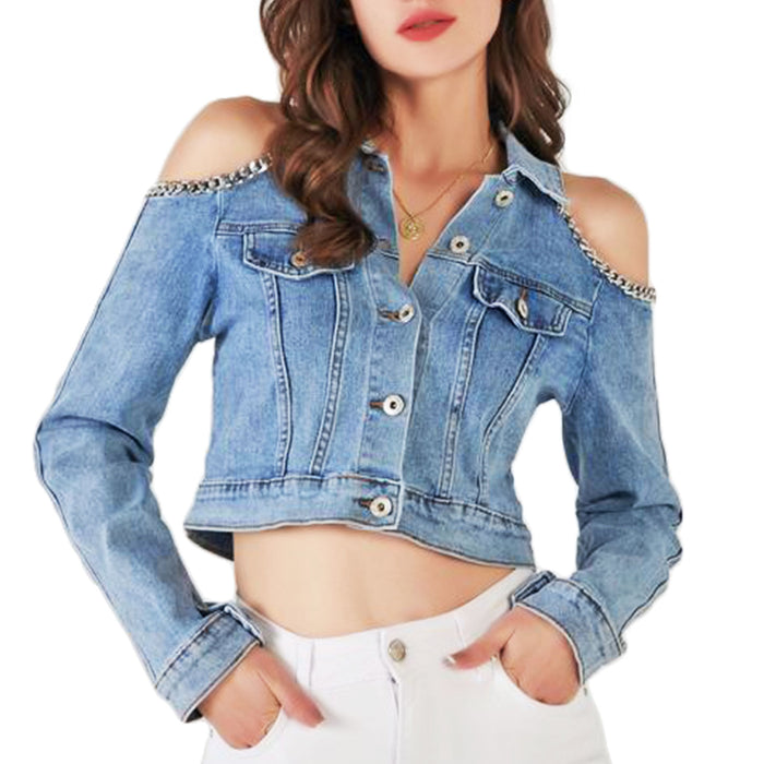Giubbotto jeans corto sale