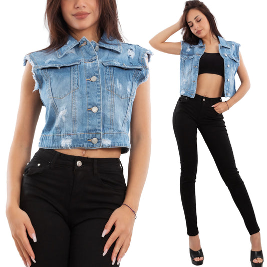immagine-1-toocool-gilet-jeans-giacca-denim-corta-smanicata-sl271