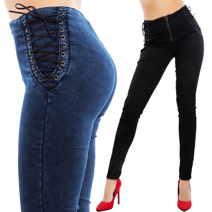 immagine-1-toocool-jeans-donna-pantaloni-slim-stringati-a7908
