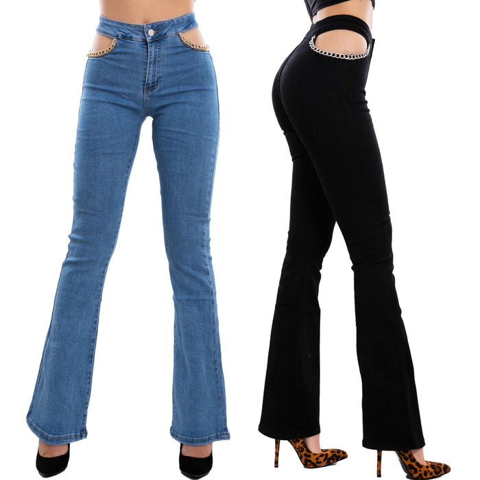 immagine-1-toocool-jeans-donna-zampa-campana-oblo-catena-sa6251