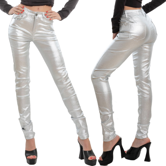 immagine-1-toocool-pantaloni-donna-argento-effetto-laminato-lurex-vi-5127