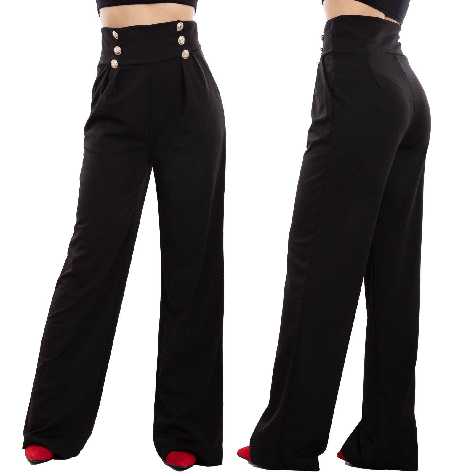 immagine-1-toocool-pantaloni-donna-palazzo-bottoni-pinces-vb-2300