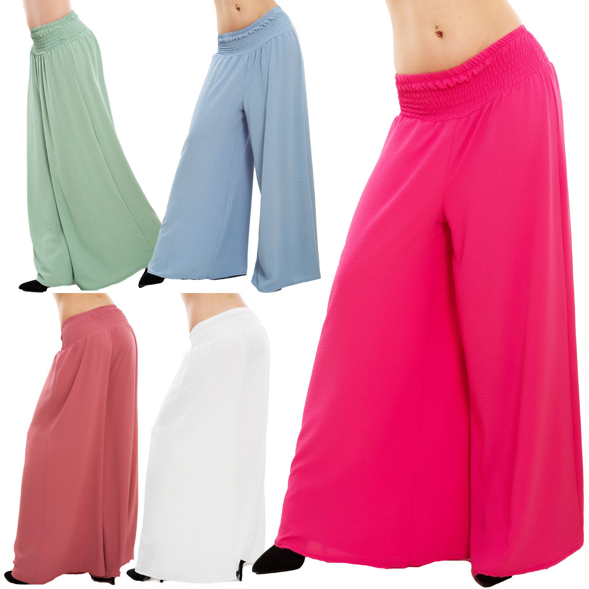 Pantaloni Donna Palazzo Estivi Leggeri Vb 07558 Toocool