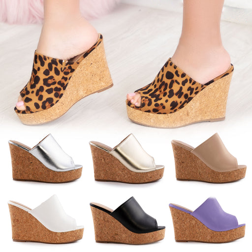 Scarpe Donna Sandali Zeppe Sughero M627