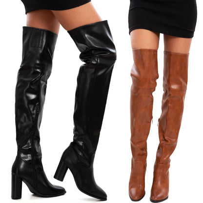 Stivali Overknee Stivali Alti Sotto Il Ginocchio Pelle Stivali