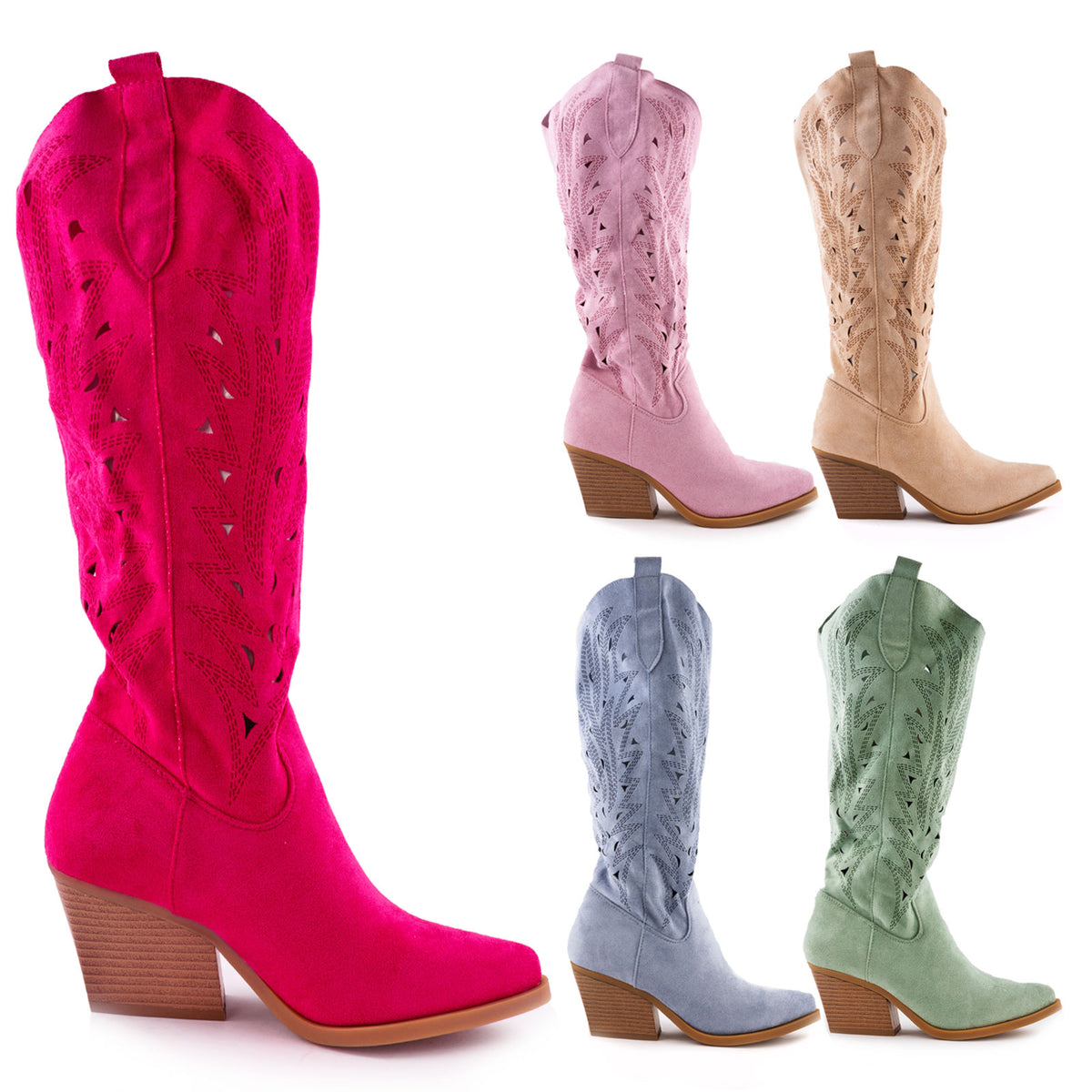Stivali Donna Texani Scamosciati Traforati X1126 05 Toocool