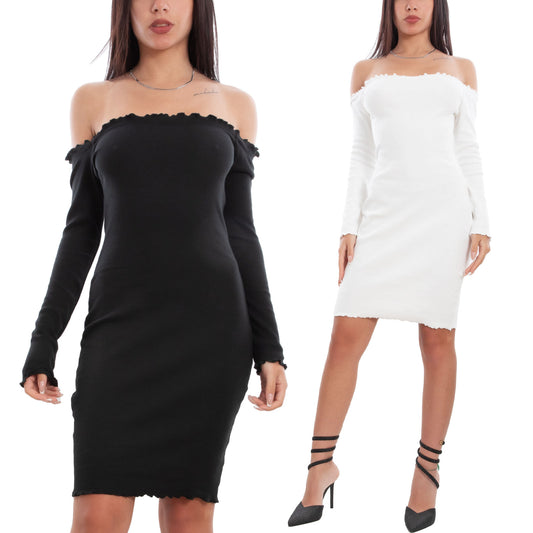 immagine-1-toocool-vestito-donna-maniche-lunghe-costine-fi-7450