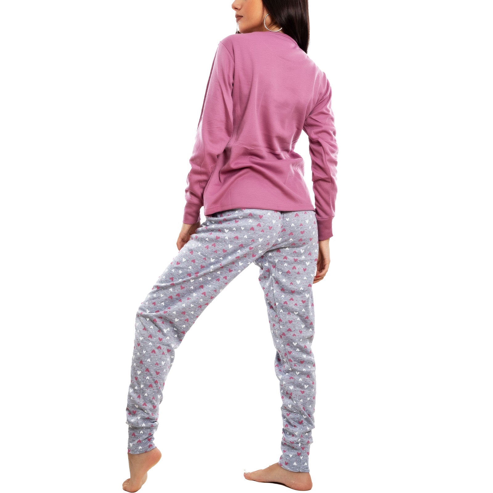 Pigiama donna collo a giro felpato punto Milano "piuma" Kissimo 65004 Pigiama donna collo a giro felpato punto Milano "piuma" Kissimo 65004