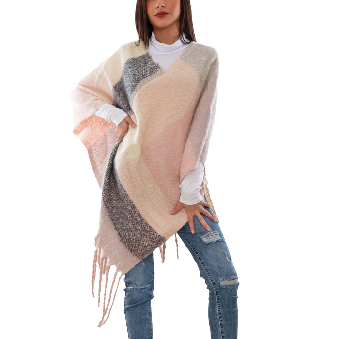 immagine-10-toocool-poncho-donna-coprispalle-mantella-quadri-a303