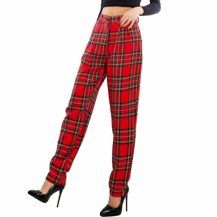 immagine-11-toocool-pantaloni-donna-scozzesi-tartan-gl-3006