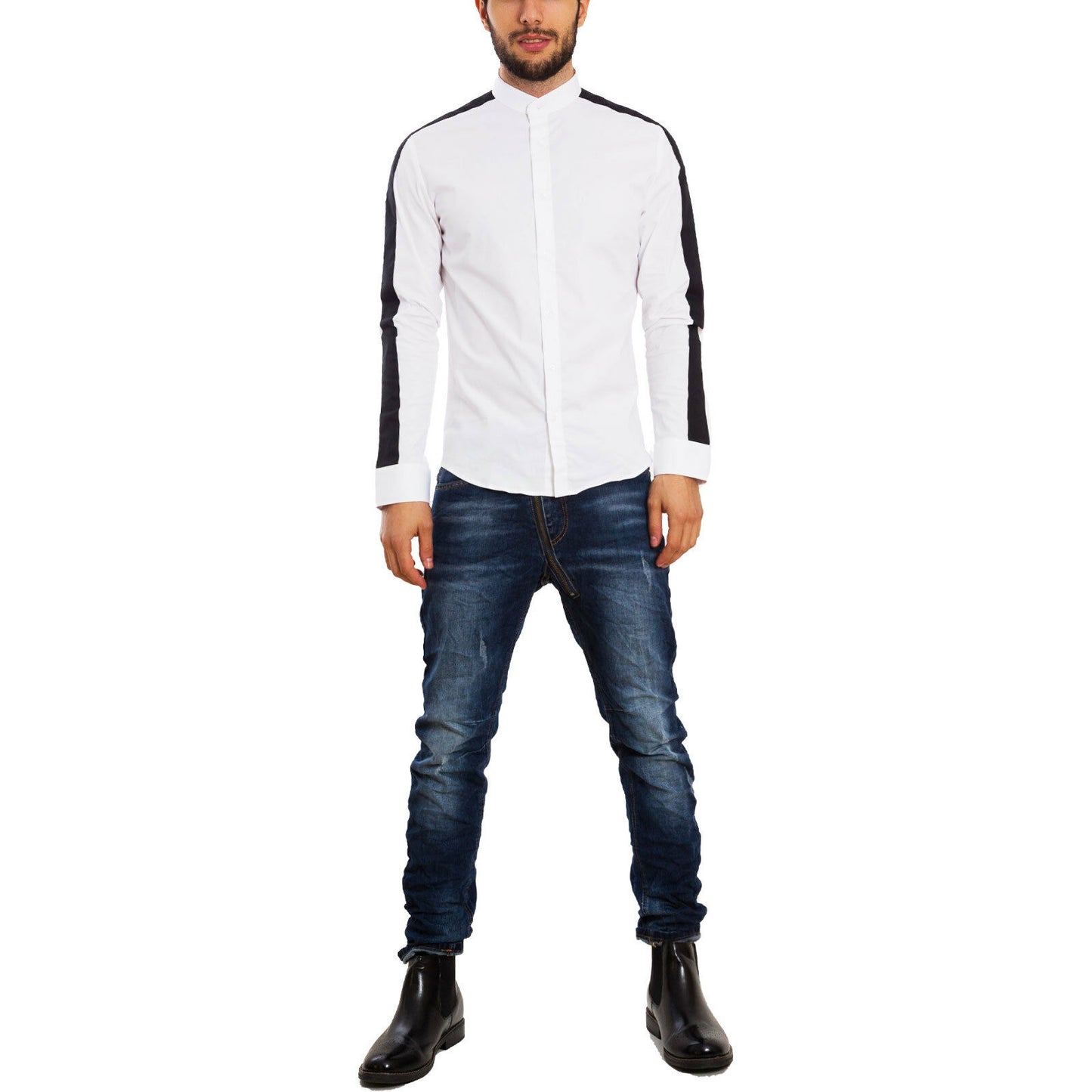 immagine-13-toocool-camicia-uomo-bicolore-elegante-cg-3029
