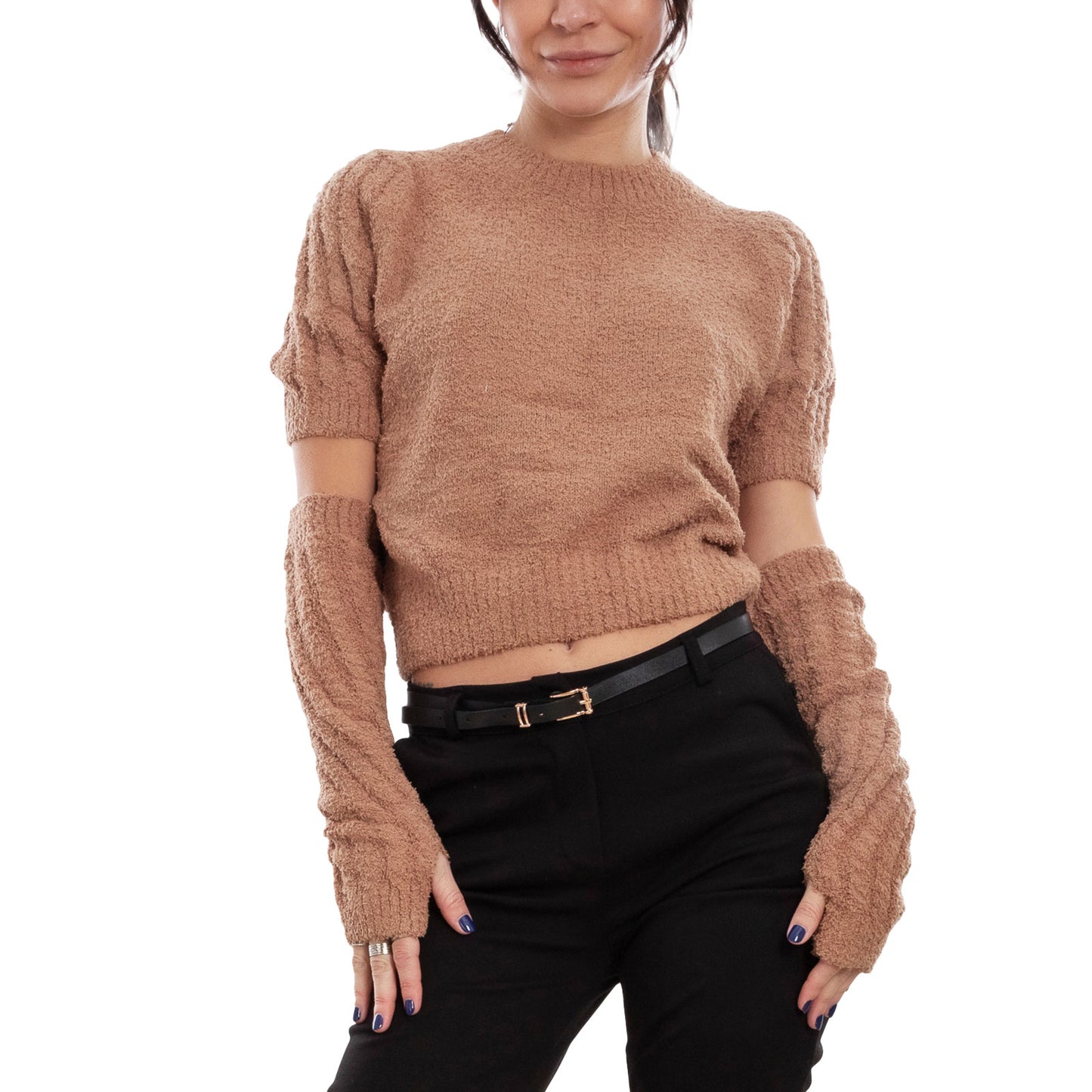 immagine-15-toocool-maglione-donna-corto-maniche-staccate-guanti-mbo12545