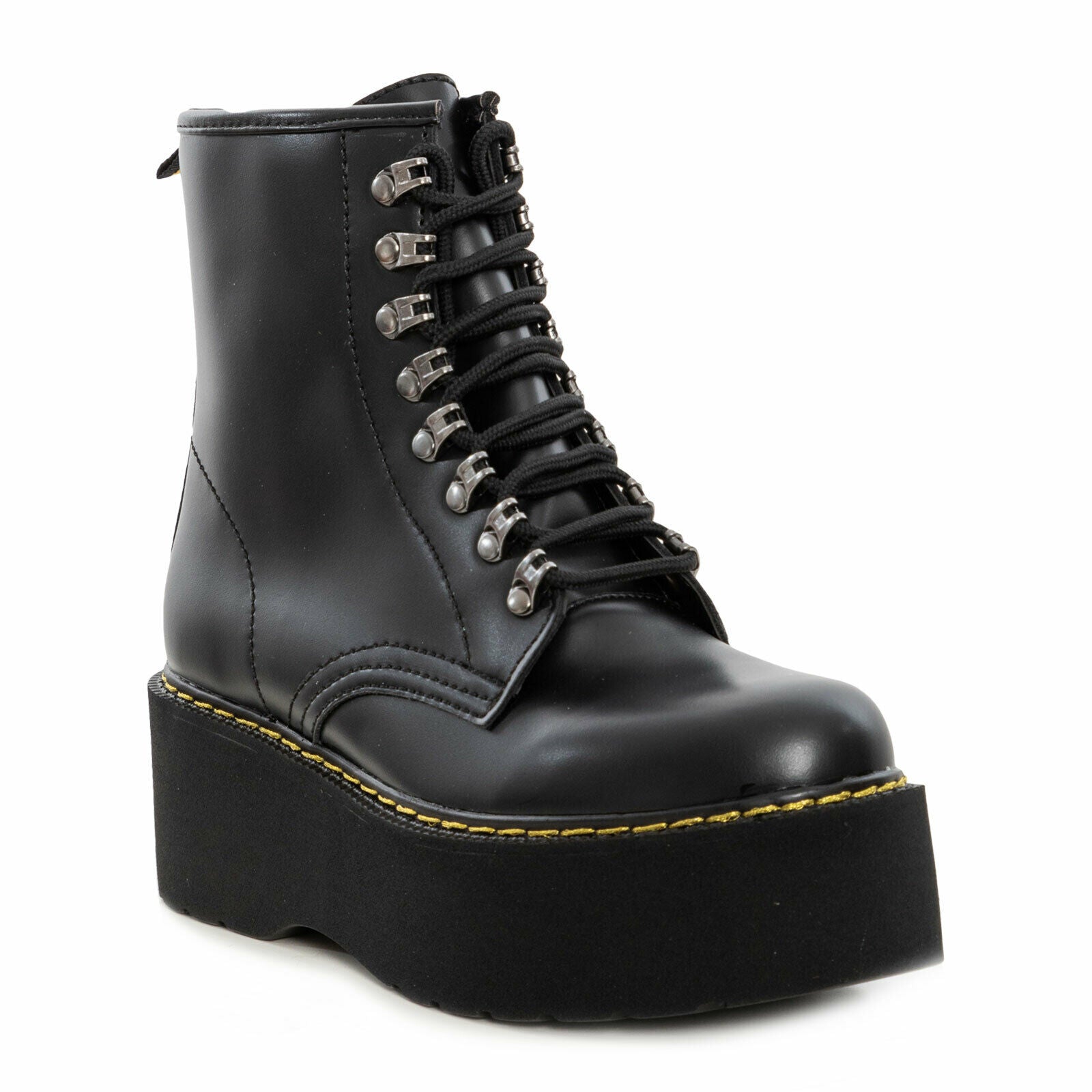 Stivali Anfibi Alti Anfibi Neri Con Plateau Anfibi Donna Anfibi