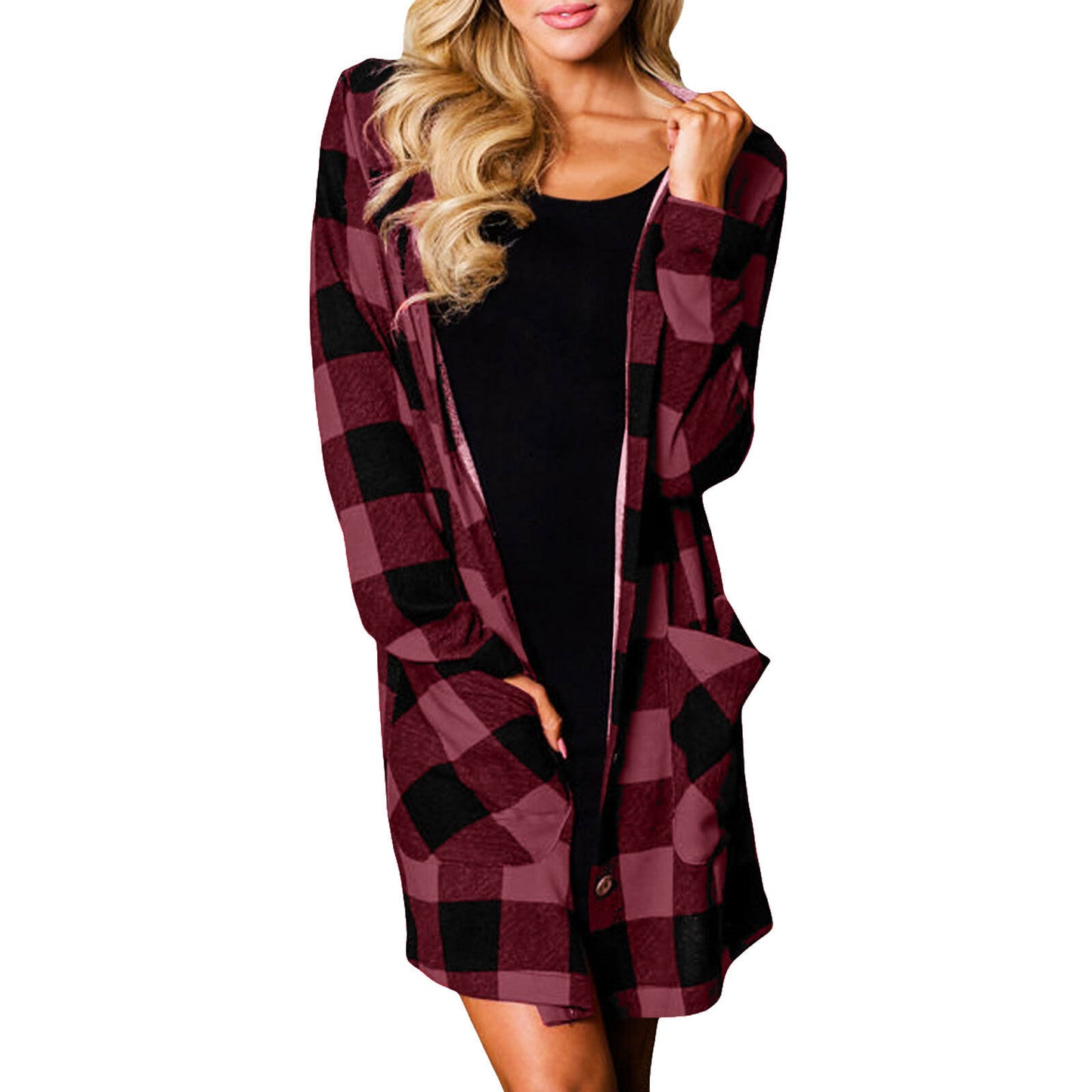 immagine-16-toocool-cardigan-donna-cappuccio-quadri-dl-2236