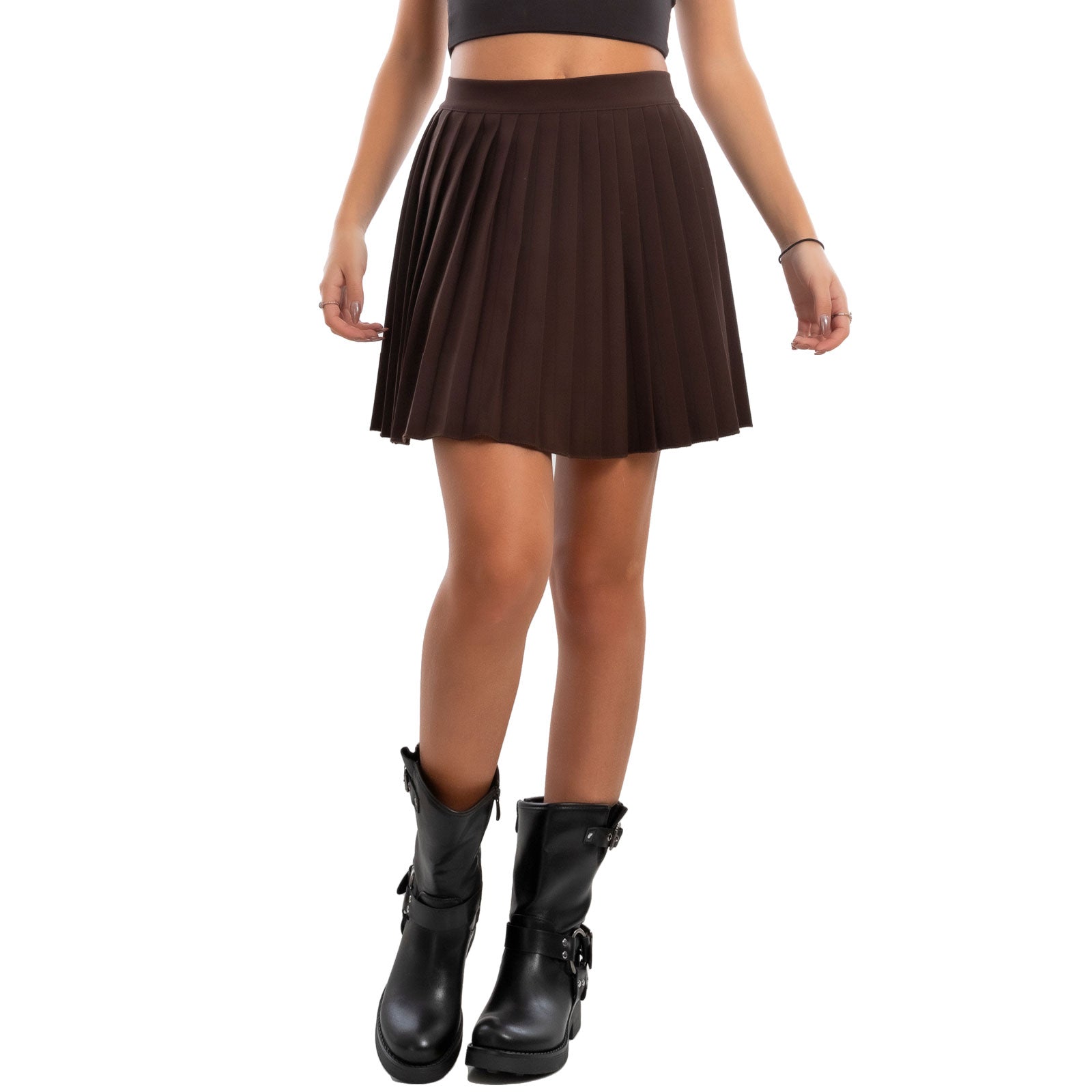 Gonna Donna Lunga Raso Pieghe Plisse Elegante Ginocchio Bianco - Foto 7