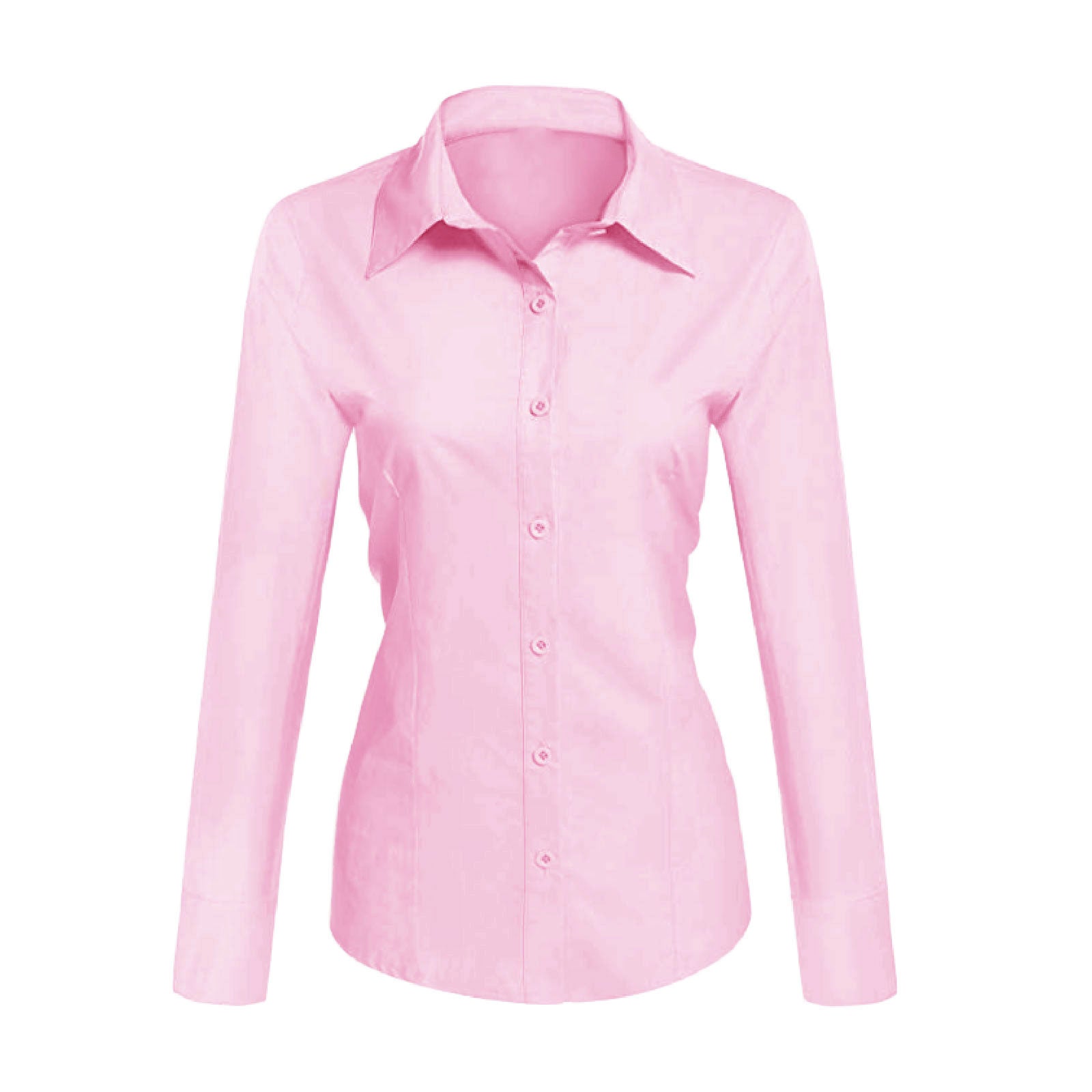 Camicia donna slim fit manica lunga camicetta blusa aderente cotone C Camicia donna slim fit manica lunga camicetta blusa aderente cotone C