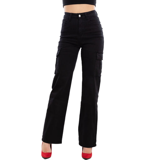 immagine-2-toocool-jeans-donna-pantaloni-vita-alta-cargo-wh15